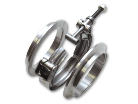 Vibrant T304 SS V-Band Flange Assembly for 2.375in O.D. Tubing (Incl 2 V-Band Flange & 1 V-Band) Online Sale