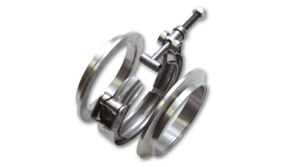 Vibrant T304 SS V-Band Flange Assembly for 2in O.D. Tubing incl 2 V-Band flanges & 1 V-Band Clamp Sale