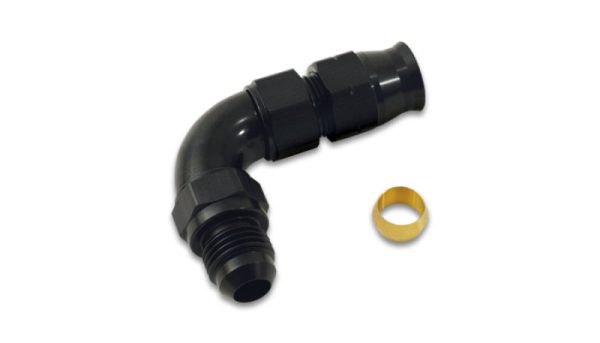 Vibrant 90 Degree 3 8in Tube to Male -6AN Flare Adapter w  Olive Inserts For Sale