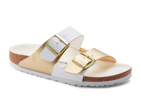 Birkenstock Arizona Split Slide Sandal (Women) - White Gold Birko-Flor For Cheap