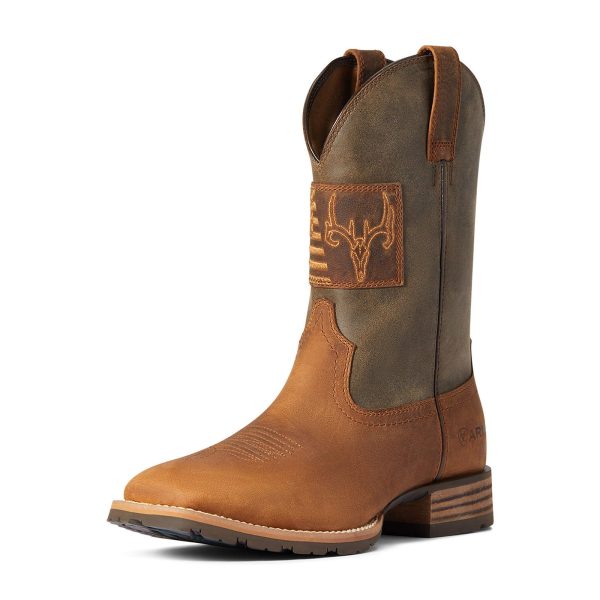 Ariat Hybrid Patriot Country Western Boot (Men) - Casper Brown Online Sale