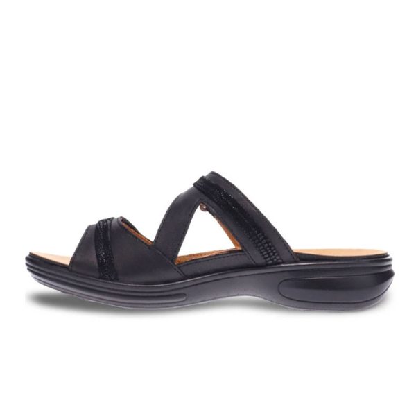 Revere Rio Slide Sandal (Women) - Onyx Black Lizard Discount