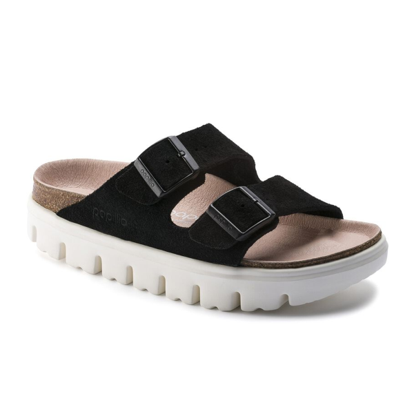 Birkenstock Arizona Chunky Slide Sandal (Women) - Black Suede Cheap