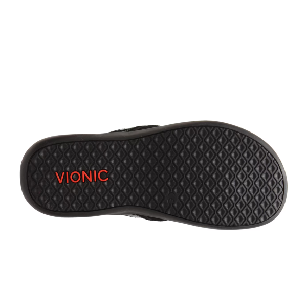 Vionic Tide Sandal (Women) - Black Patent Webbing For Sale