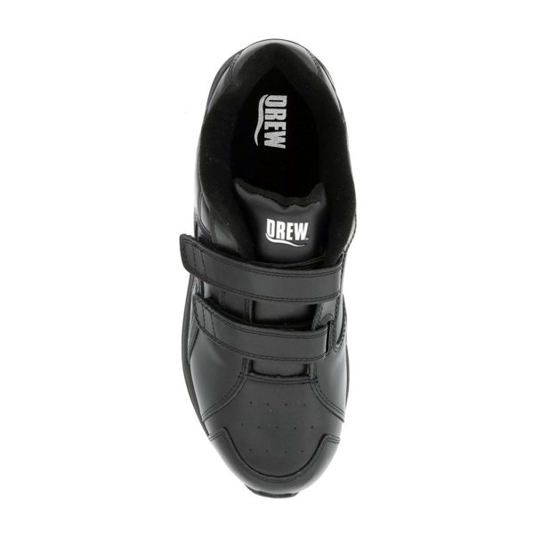 Drew Force V Hook and Loop Walking Shoe (Men) - Black Leather Online Sale