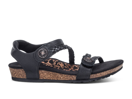 Aetrex Jillian Braided Backstrap Sandal (Women) - Black Supply