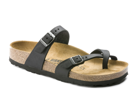 Birkenstock Mayari Sandal (Women) - Black Oiled Leather Supply