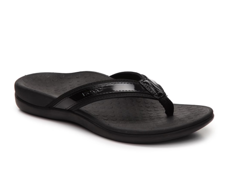 Vionic Tide Sandal (Women) - Black Patent Webbing For Sale