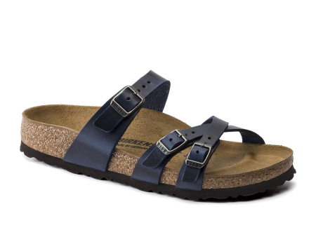 Birkenstock Franca Slide Sandal (Women) - Blue Oiled Leather Online now