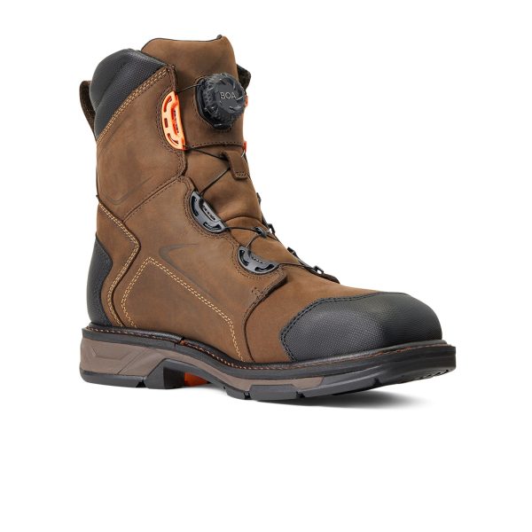 Ariat Workhog XT 8  BOA Waterproof Carbon Toe Western Work Boot (Men) - Chocolate Brown Cheap