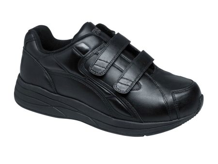 Drew Force V Hook and Loop Walking Shoe (Men) - Black Leather Online Sale