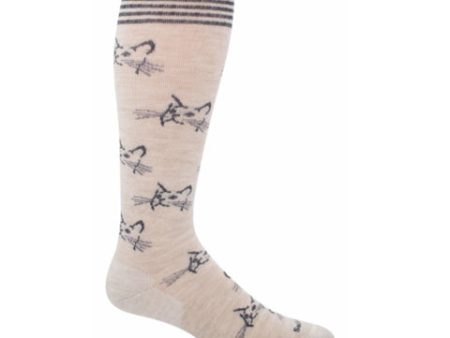 Sockwell Feline Fancy Over the Calf Compression Sock (Women) - Barley For Discount