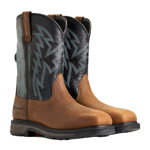 Ariat Workhog XT BOA Carbon Toe Western Work Boot (Men) - Dark Earth Black on Sale