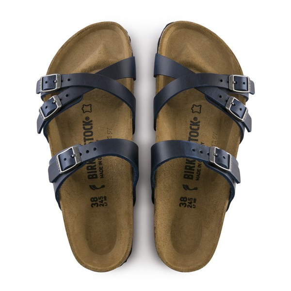 Birkenstock Franca Slide Sandal (Women) - Blue Oiled Leather Online now