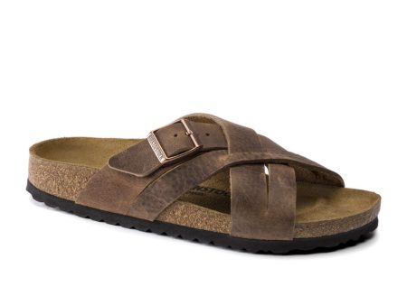 Birkenstock Lugano Slide Sandal (Unisex) - Camberra Tobacco Oiled Leather Online Hot Sale