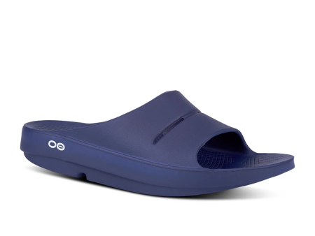 Oofos OOahh Slide Sandal (Unisex) - Navy For Sale