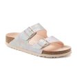 Birkenstock Arizona Vegan Slide Sandal (Women) - Iridescent Light Rose Microfiber Hot on Sale