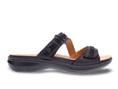 Revere Rio Slide Sandal (Women) - Onyx Black Lizard Discount