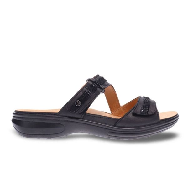 Revere Rio Slide Sandal (Women) - Onyx Black Lizard Discount