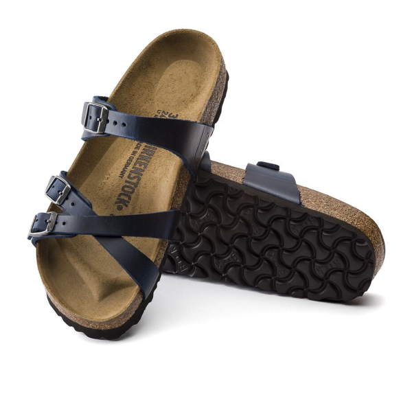 Birkenstock Franca Slide Sandal (Women) - Blue Oiled Leather Online now