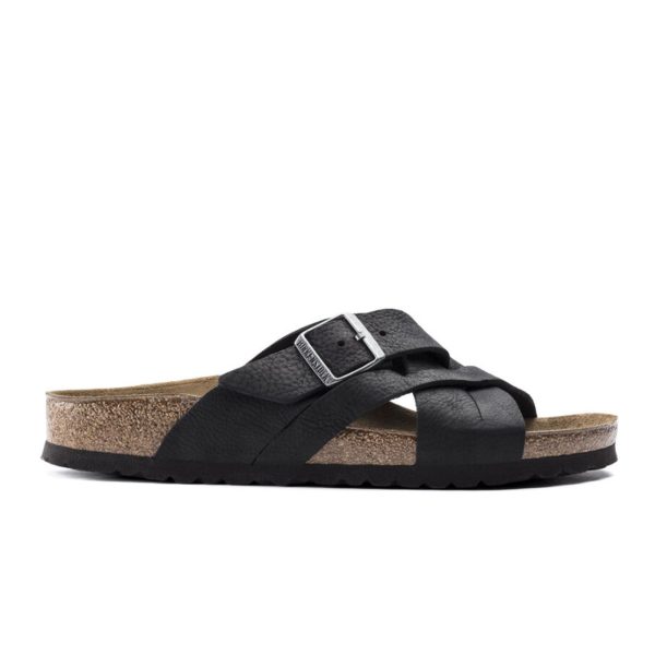 Birkenstock Lugano Slide Sandal (Unisex) - Camberra Black Oiled Leather Discount