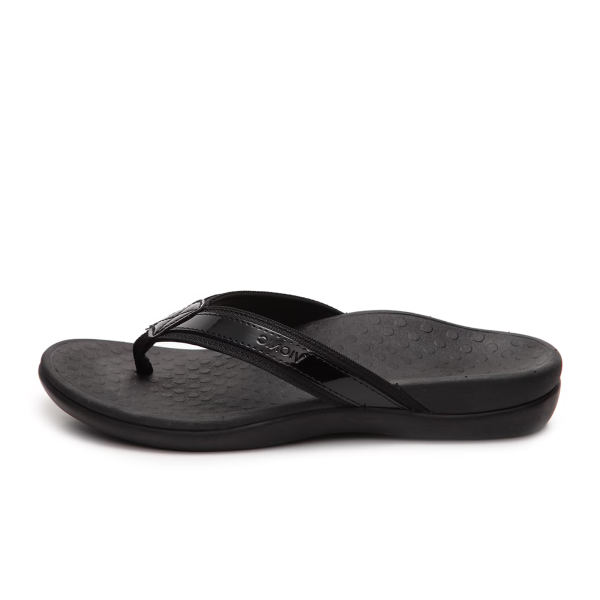 Vionic Tide Sandal (Women) - Black Patent Webbing For Sale