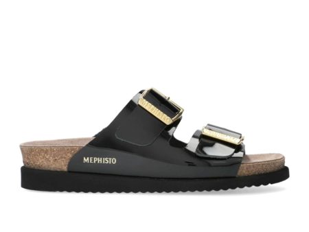 Mephisto Hester Slide Sandal (Women) - Black Vernis Fripe For Discount