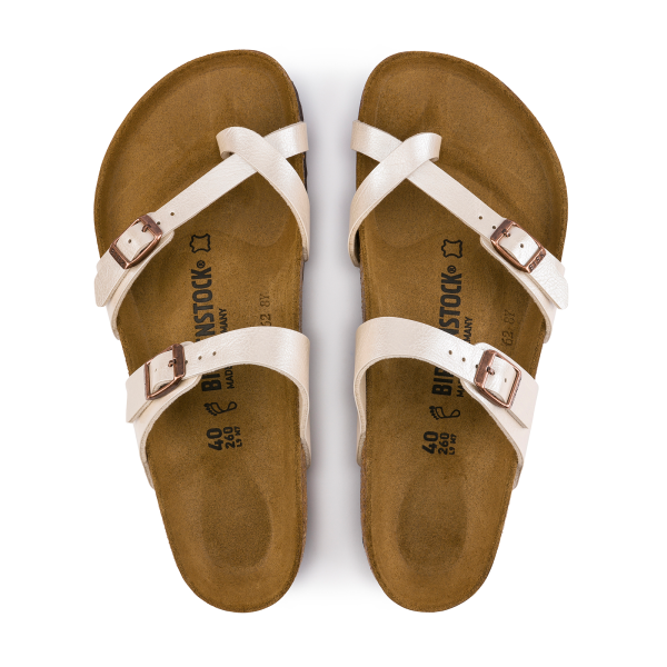 Birkenstock Mayari Sandal (Women) - Graceful Pearl White Birko-Flor Online now