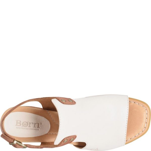 Born Women s Sylvie Sandals - White Brown Sale