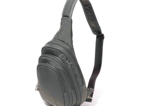 Baggallini Securtex Anti-Theft Multi Zip Sling - Charcoal Online Hot Sale