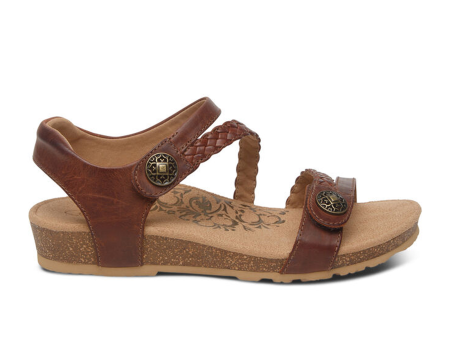 Aetrex Jillian Braided Backstrap Sandal (Women) - Walnut on Sale