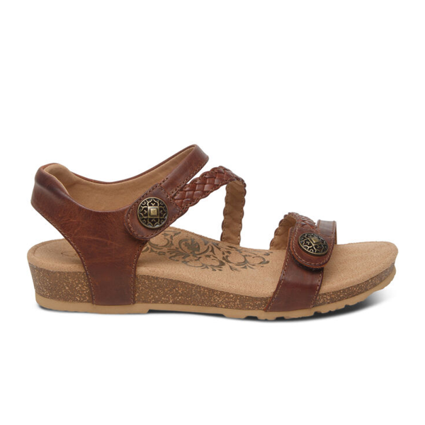 Aetrex Jillian Braided Backstrap Sandal (Women) - Walnut on Sale