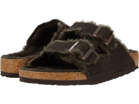 Birkenstock Arizona Shearling in Mocha (regular width) Hot on Sale