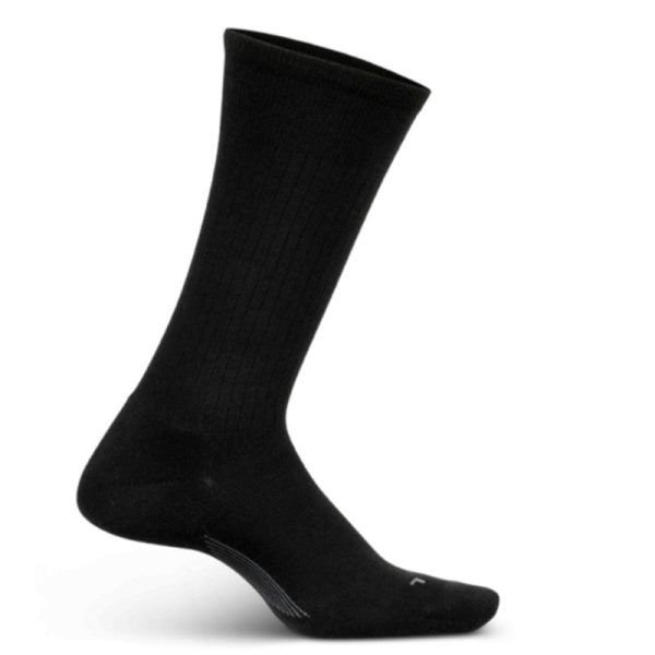 Feetures Men s Ultra-Light Wide Crew Sock - Black For Discount