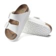 Birkenstock Arizona Grooved Vegan Platform Slide Sandal (Women) - White Birko-Flor Online Sale