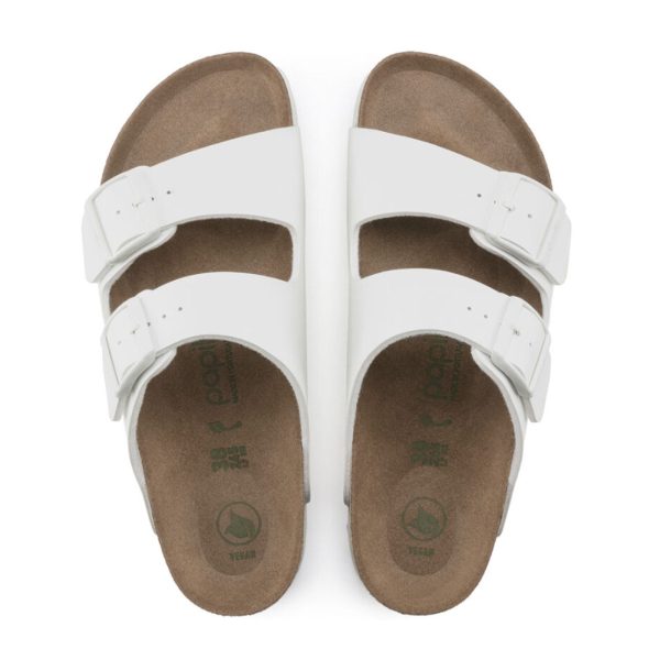 Birkenstock Arizona Grooved Vegan Platform Slide Sandal (Women) - White Birko-Flor Online Sale