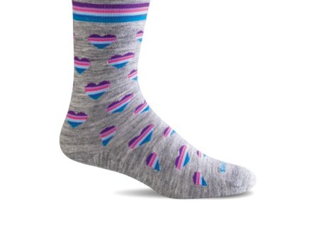 Sockwell Love-A-Lot Crew Sock (Women) - Light Grey Sale