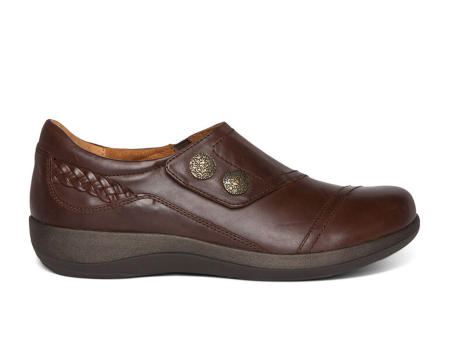 Aetrex Karina Slip On (Women) - Brown Leather Supply