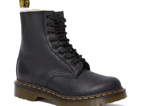 Dr. Martens Women s 1460 8-Eye Fur Boot - Black on Sale