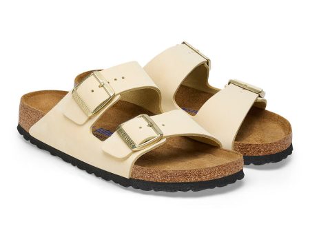 Birkenstock Women s Arizona Soft Footbed Leather Sandal - Ecru Nubuck Online now