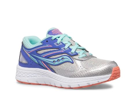 Saucony Big Kid s GIRLS Cohesion 14 Sneakers - Light Silver Periwinkle Turquoise Online Sale