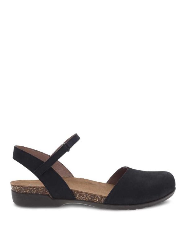 Dansko Women s Rowan Sandal - Black Milled Nubuck Hot on Sale