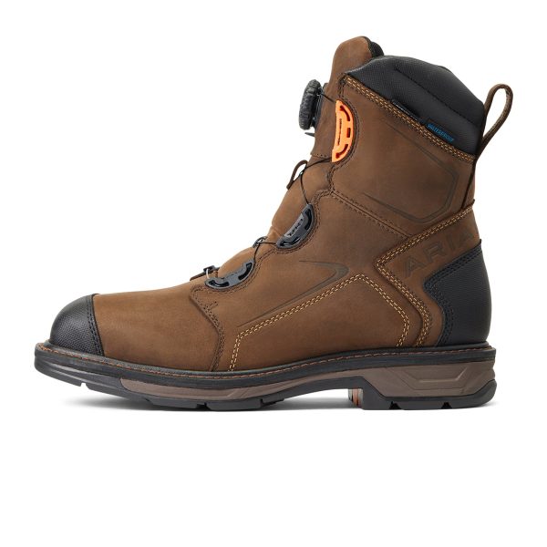 Ariat Workhog XT 8  BOA Waterproof Carbon Toe Western Work Boot (Men) - Chocolate Brown Cheap