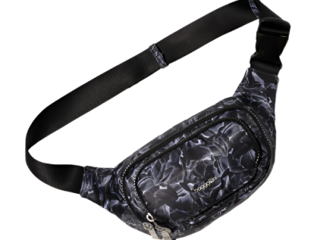 Baggalini Women s On The Go Belt Bag - Black Divine Rose For Discount