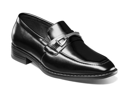 Stacy Adams Boys Kaylor Moc Toe Bit Slip On - Black Online Hot Sale