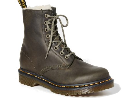 Dr. Martens Women s 1460 8-Eye Fur Boot - Olive Cheap