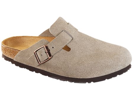 Birkenstock Boston Soft Footbed - Suede Leather Taupe Cheap