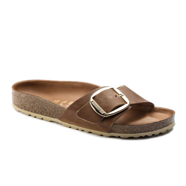 Birkenstock Madrid Big Buckle Narrow Slide Sandal (Women) - Cognac Leather Fashion