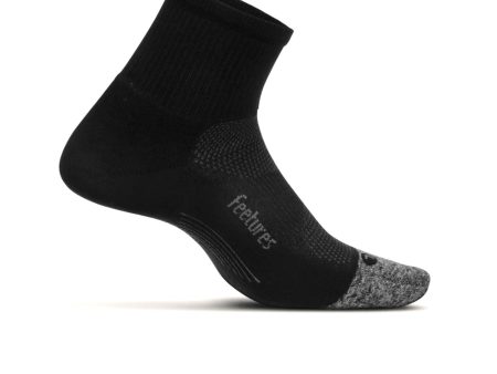 Feetures E20159 Elite Light Cushion Quarter Sock (Unisex) - Black For Sale