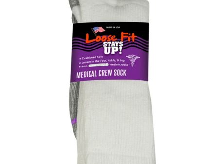 Extrawide Loose Fit Stays Up Medical Sock (Unisex) - White Cheap